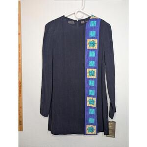 Vintage Liz Claiborne Dress Size 6 Navy Shift Dress Geometric deadstock NWT